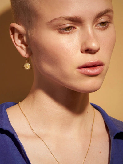 Maria Medallion Dangle Earrings - 24K Gold PlatedBackUpItemsCatholic JewelryLunai Jewelry