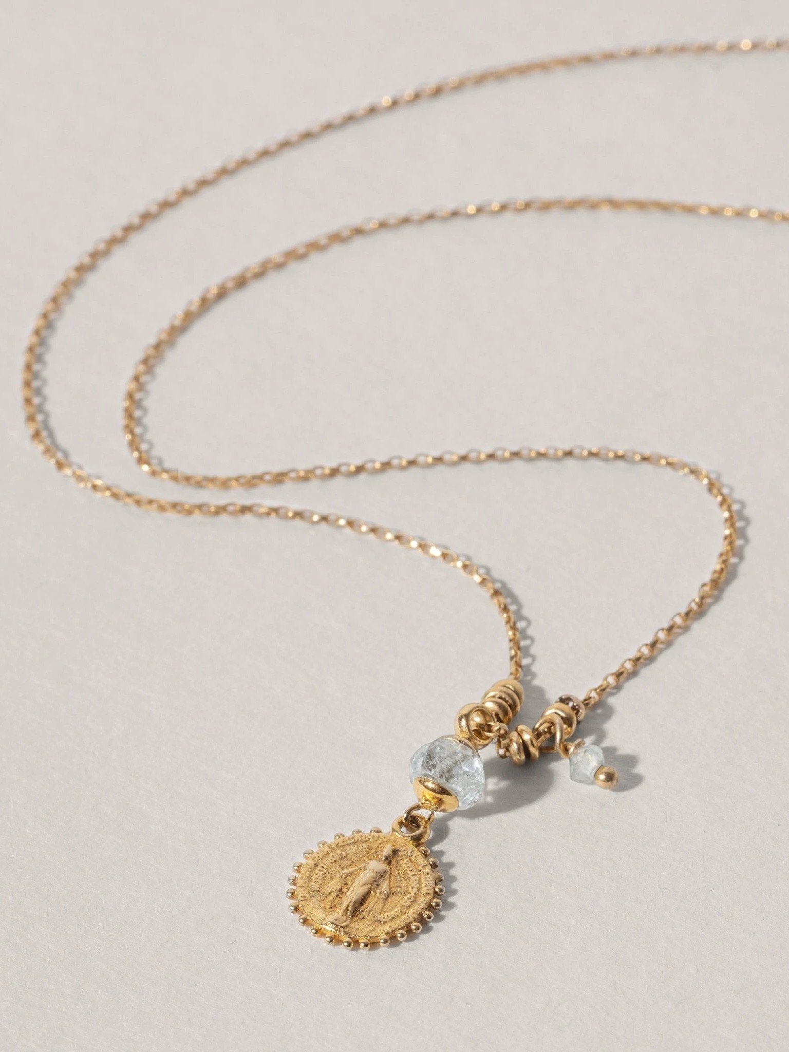 Maria Medallion Dangle Earrings - 24K Gold PlatedBackUpItemsCatholic JewelryLunai Jewelry