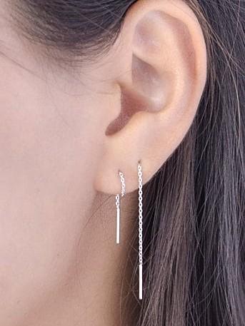 Marjin Threader Earrings - 925 Sterling SilverAesthetic JewelryBackUpItemsLunai Jewelry