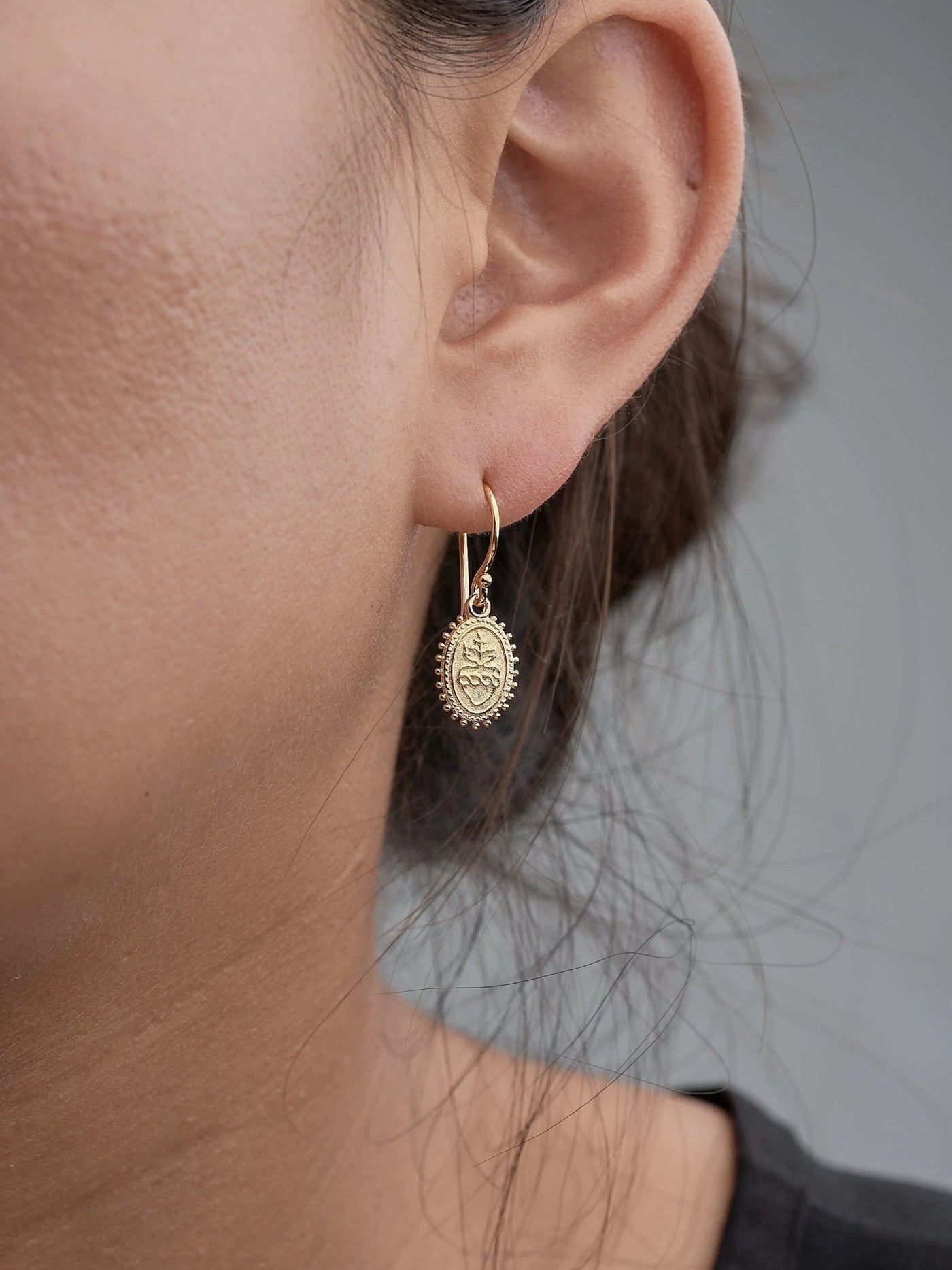 Medi Flame Heart Drop Earrings - 24K Gold PlatedBackUpItemsCoin Dangle EarringsLunai Jewelry