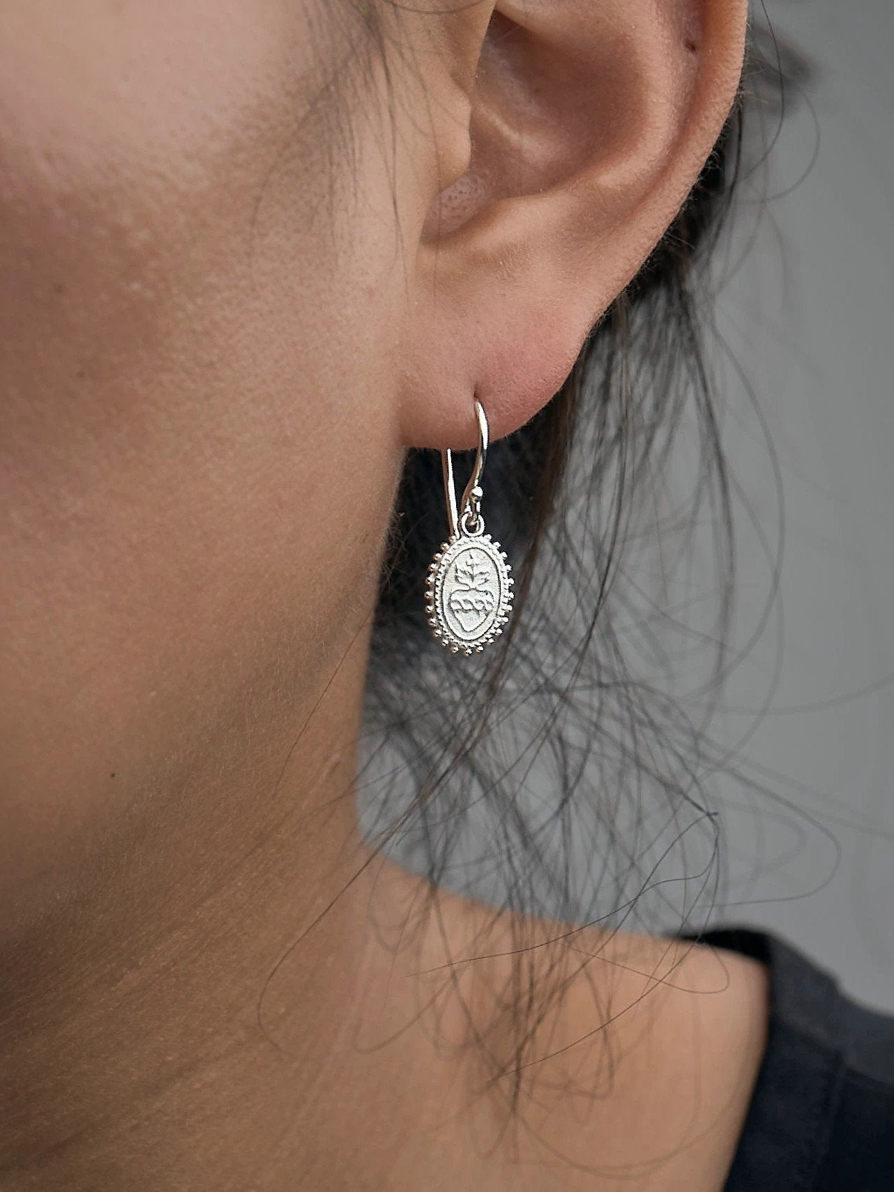 Medi Flame Heart Drop Earrings - 925 Sterling SilverBackUpItemsCoin Dangle EarringsLunai Jewelry