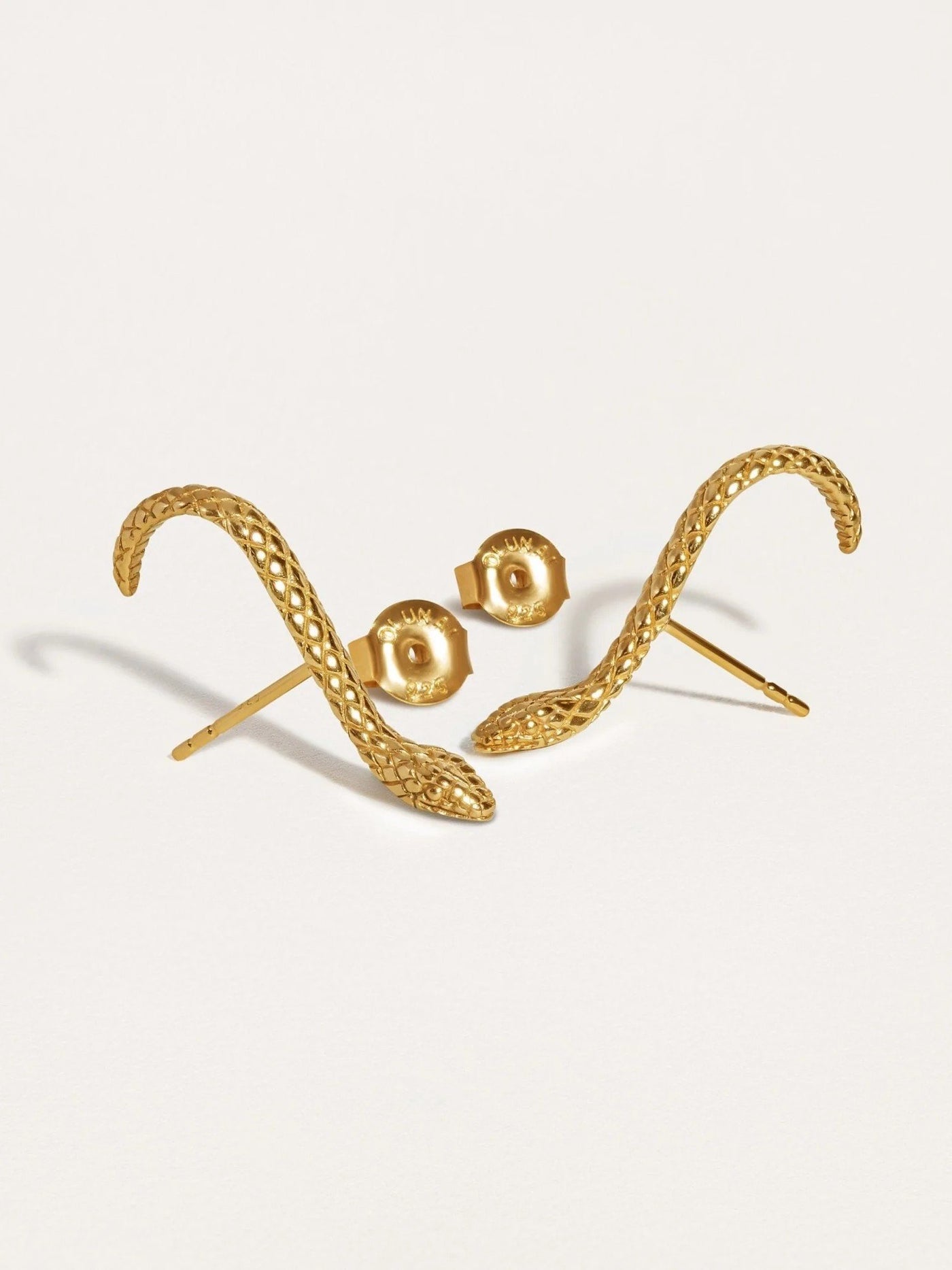 Medusa Snake Suspender Earrings in Sterling Silver - 24K Gold PlatedSingleAnimal earringsEar ClimberLunai Jewelry
