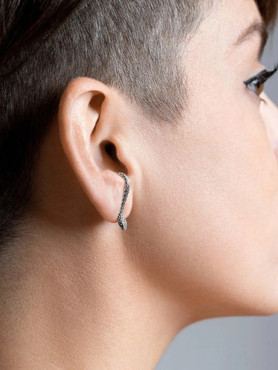 Medusa Snake Suspender Earrings - 925 Silver OxidePairAnimal earringsEar ClimberLunai Jewelry