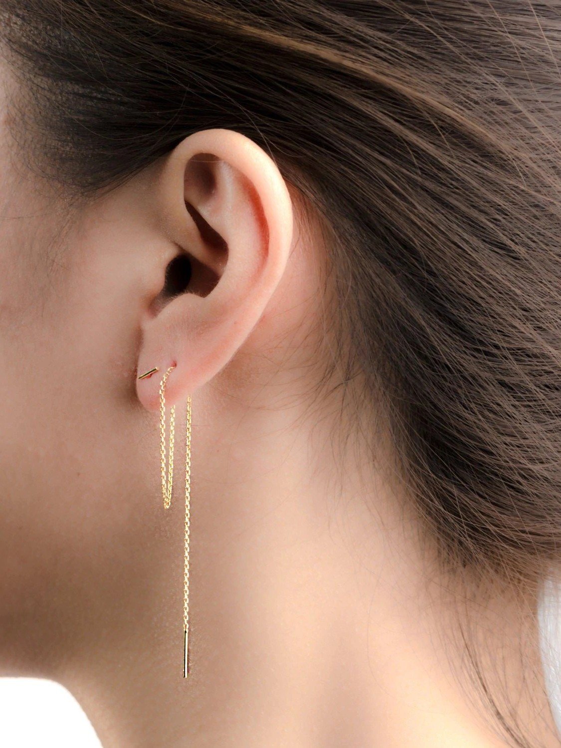 Mila Threader Earrings - 24K Gold PlatedankorBackUpItemsLunai Jewelry