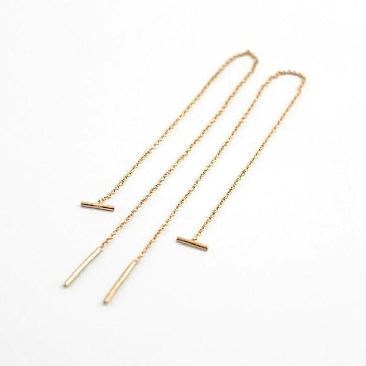 Mila Threader Earrings - 18K Rose Gold PlatedankorBackUpItemsLunai Jewelry
