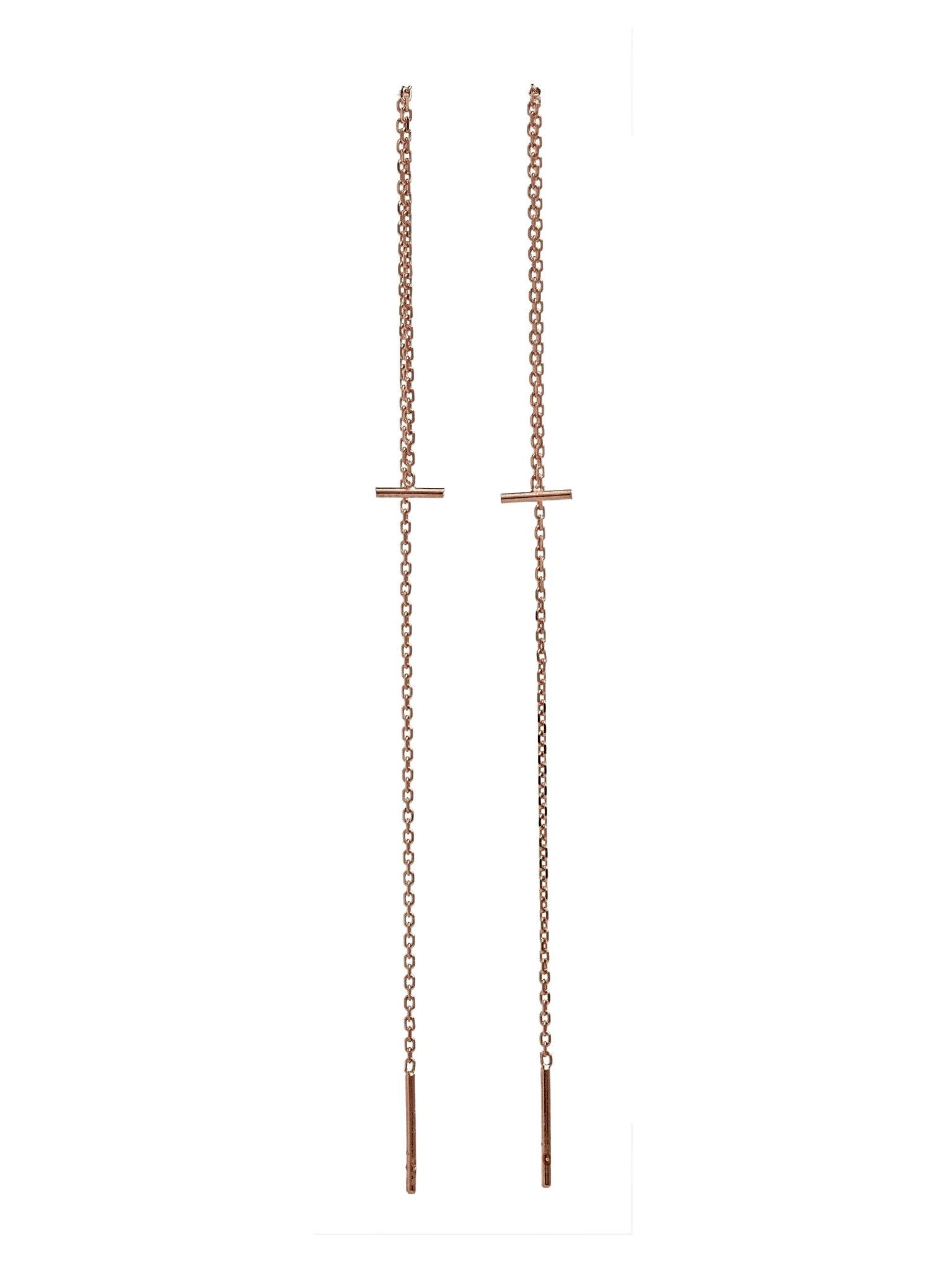 Mila Threader Earrings - 18K Rose Gold PlatedankorBackUpItemsLunai Jewelry