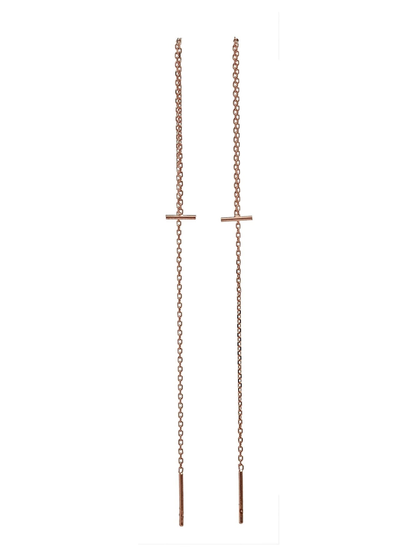 Mila Threader Earrings - 18K Rose Gold PlatedankorBackUpItemsLunai Jewelry