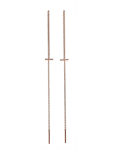 Mila Threader Earrings - 18K Rose Gold PlatedankorBackUpItemsLunai Jewelry