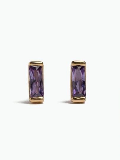 Mini Gem Stud Earring - 925 Sterling SilverDark ChampagneBackUpItemsBirthstone EarringsLunai Jewelry
