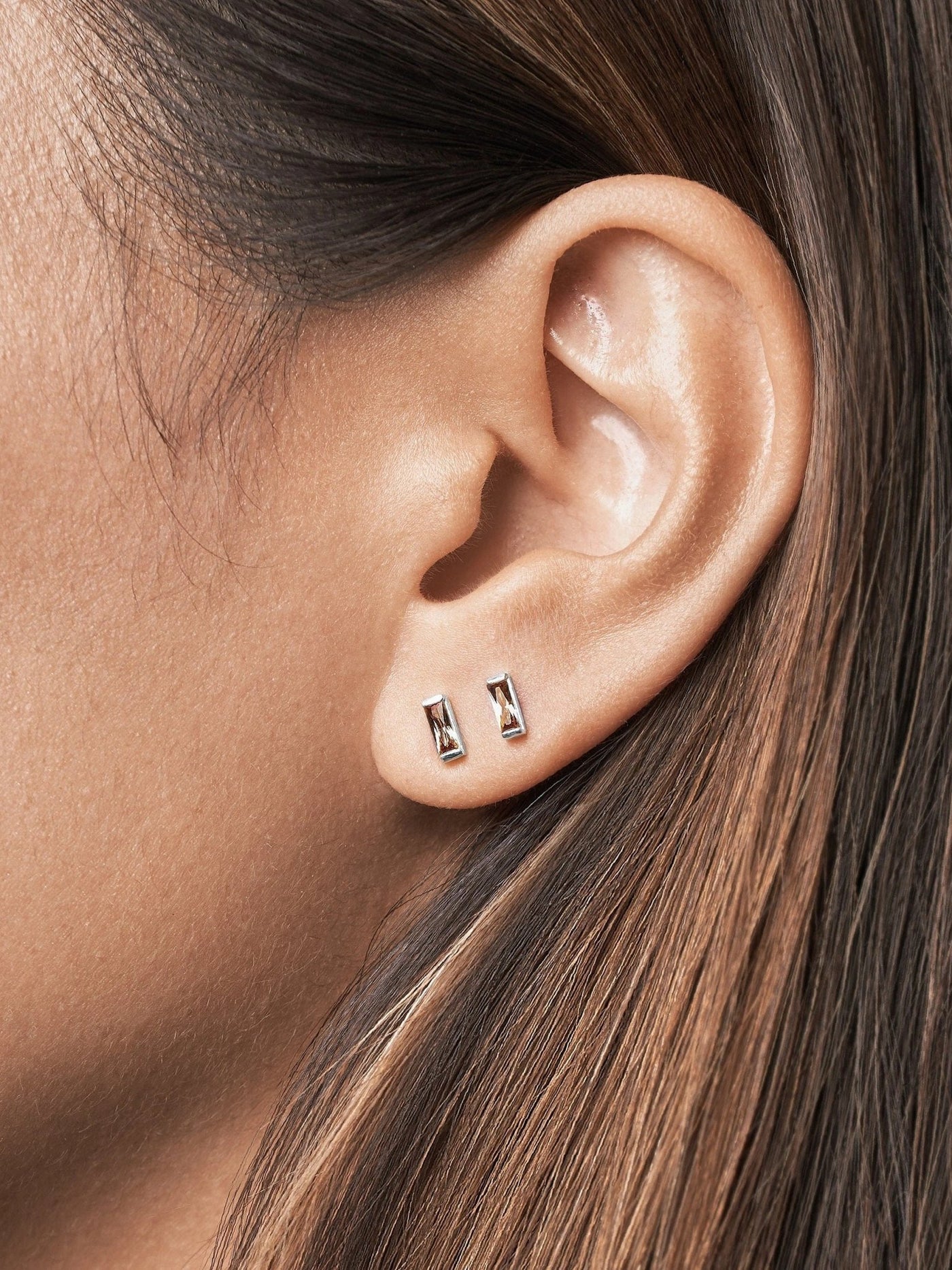 Mini Gem Stud Earring - 925 Sterling SilverBlack ZirconBackUpItemsBirthstone EarringsLunai Jewelry