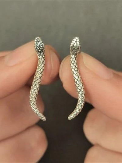 Mirza Snake Ear Climber in Sterling Silver - 925 Silver RawPairAntitarnish JewelryArtisan JewelryLunai Jewelry