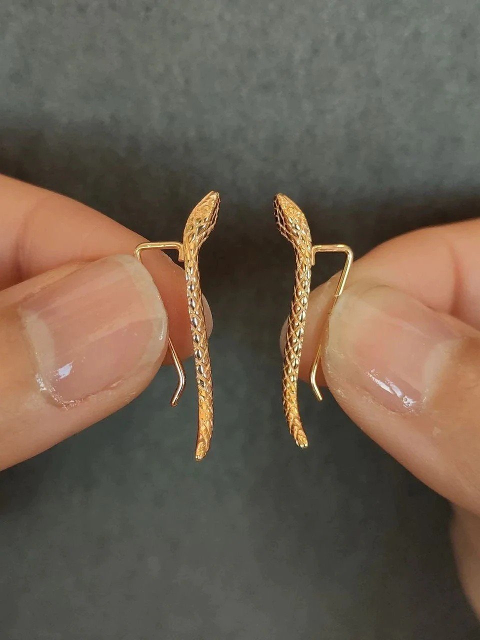 Mirza Snake Ear Climber - 24K Gold PlatedLeftAntitarnish JewelryArtisan JewelryLunai Jewelry