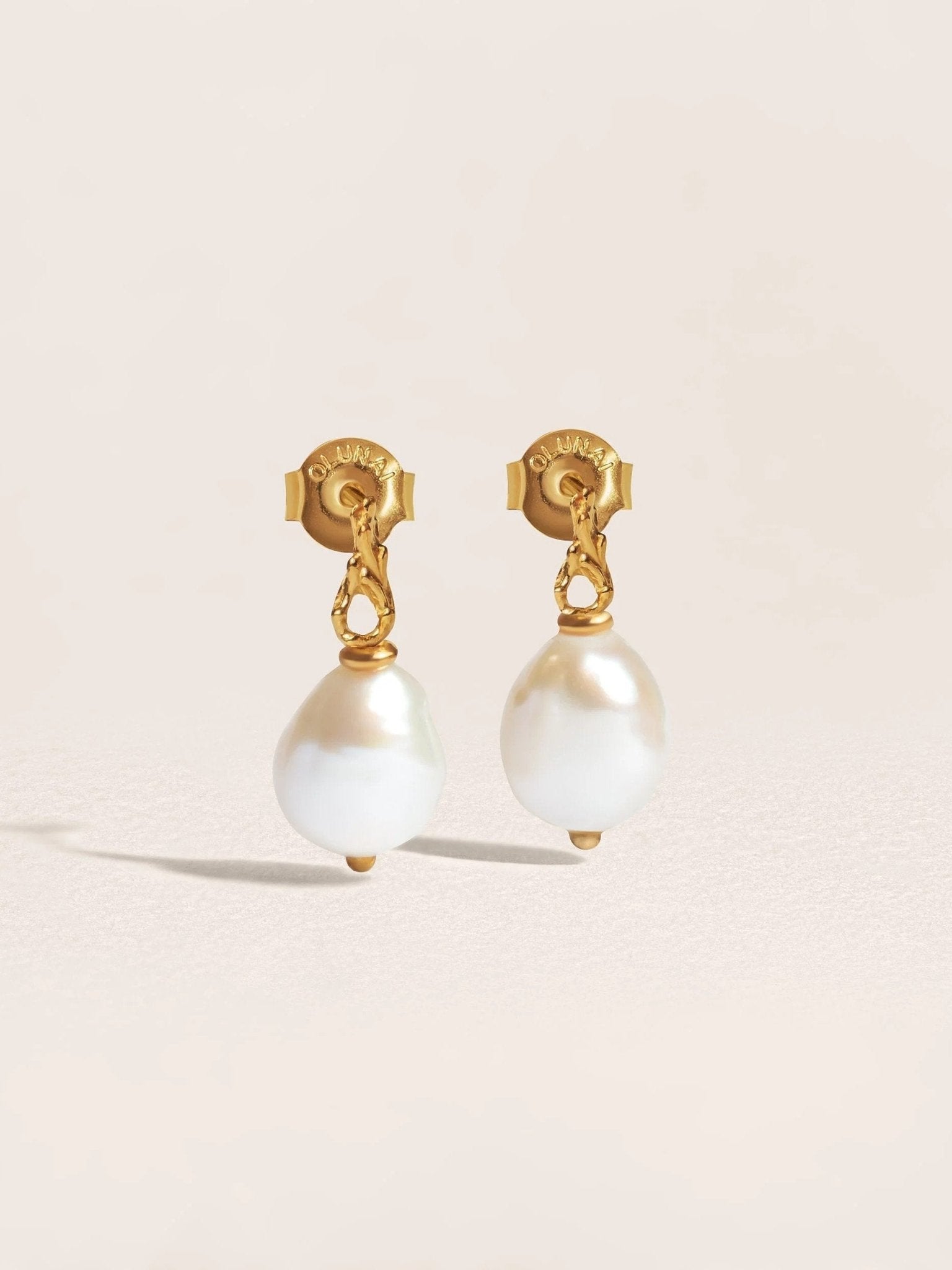 Mismatched Stud Earrings Baroque Pearls - Bridal EarringsDangle & Drop EarringsLunai Jewelry