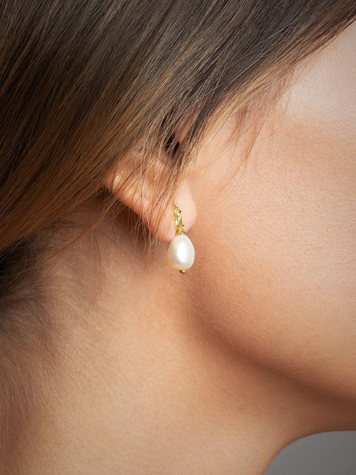Mismatched Stud Earrings Baroque Pearls - Bridal EarringsDangle & Drop EarringsLunai Jewelry