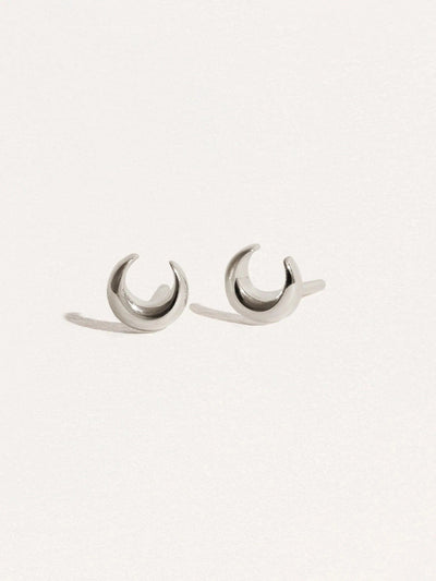 Moopha Stud Earrings - 925 Sterling SilverPairBackUpItemsCrescent MoonLunai Jewelry