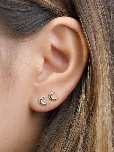 Moopha Stud Earrings - Oxidized SilverPairBackUpItemsCrescent MoonLunai Jewelry