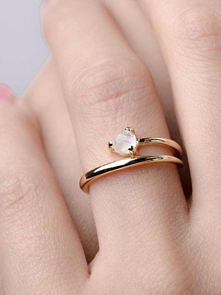 Nadine Moonstone Ring - 24K Gold Vermeil5BackUpItemsBirthstone RingLunai Jewelry