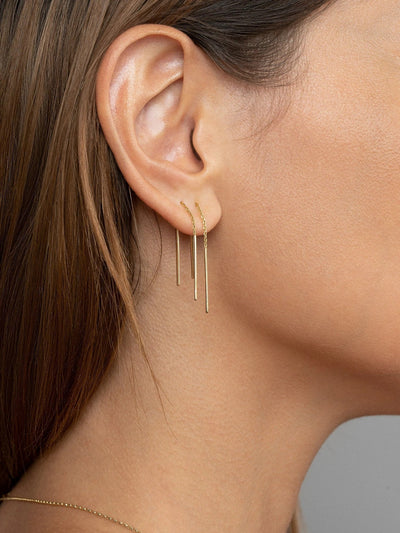 Needle Thread Earrings - 24K Gold Plated24K Gold Plated925 silver jewelryLunai Jewelry