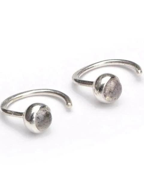 Nieves Moonstone Open Hoop Earrings - 925 Sterling SilverBackUpItemsDainty jewelryLunai Jewelry