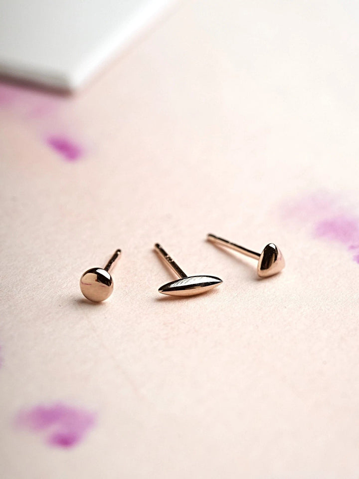 Nile Stud Earrings - 18K Rose Gold PlatedBackUpItemsButterfly EarringsLunai Jewelry