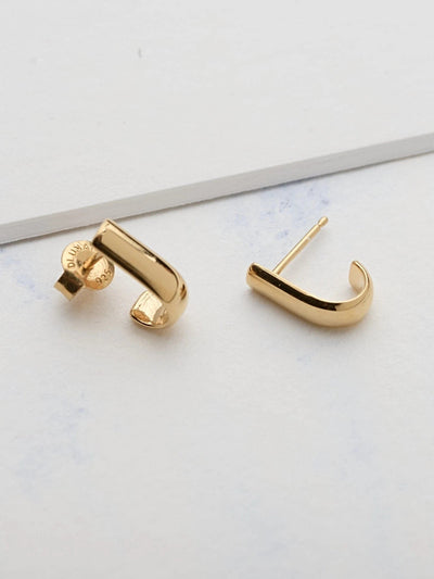 Olivera Stud Earrings - 24K Gold PlatedBackUpItemsBar Stud EarringsLunai Jewelry