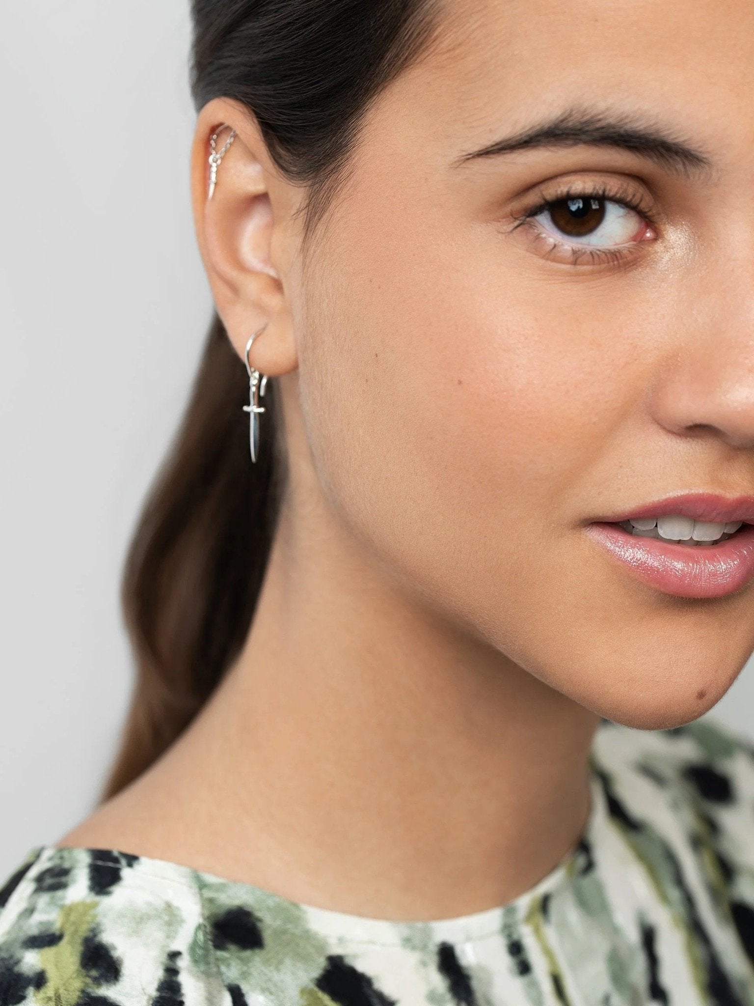 Emy Helix Sword Flat Back Earrings - 24K Gold VermeilScrew Back Ball 18GAbody jewelrycute earringsLunai Jewelry