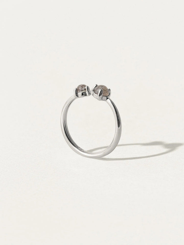 Pam Double Stone Ring - 925 Sterling Silver5Adjustable RingBackUpItemsLunai Jewelry