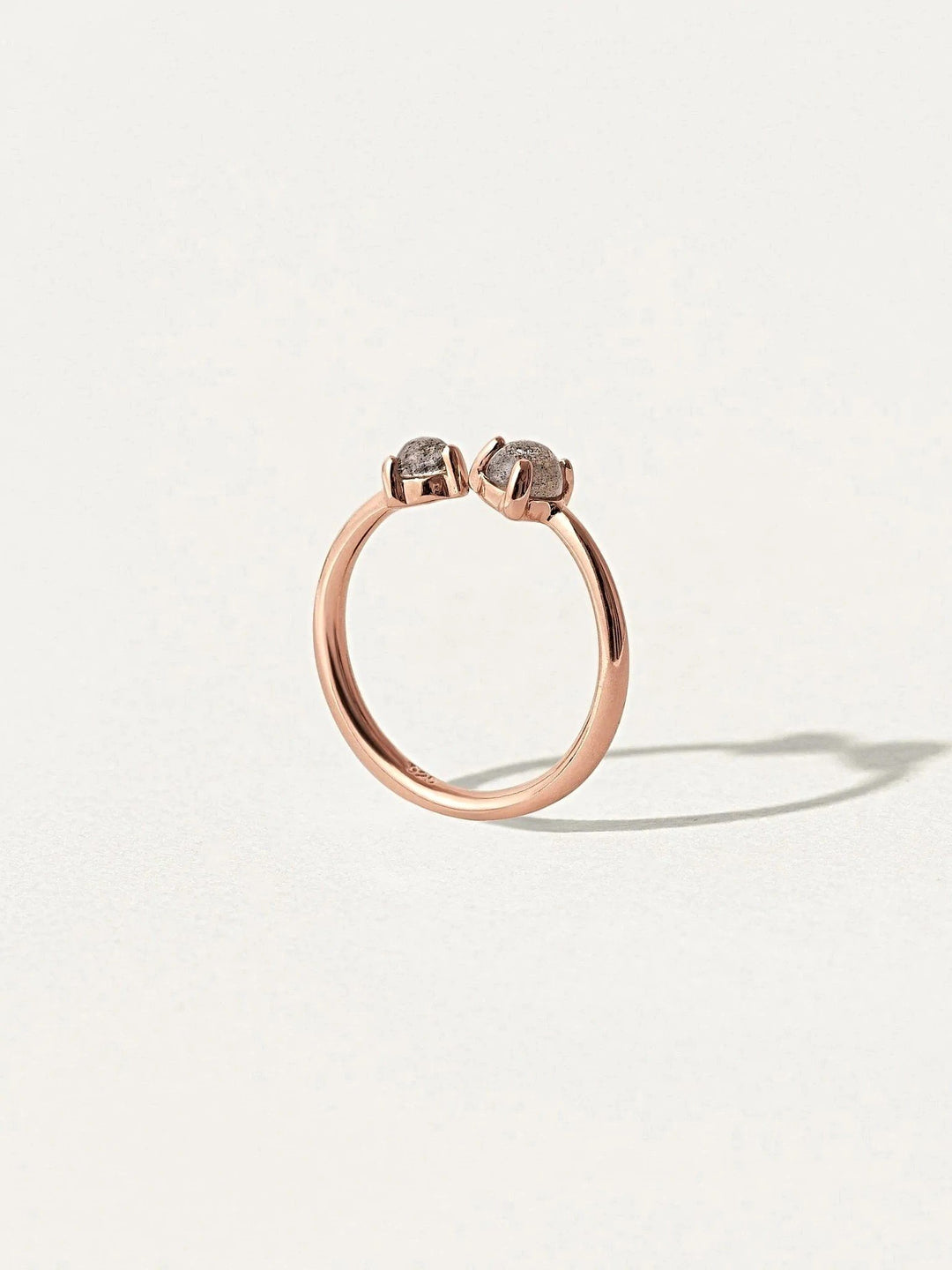 Pam Double Stone Ring - 18K Rose Gold Vermeil5Adjustable RingBackUpItemsLunai Jewelry