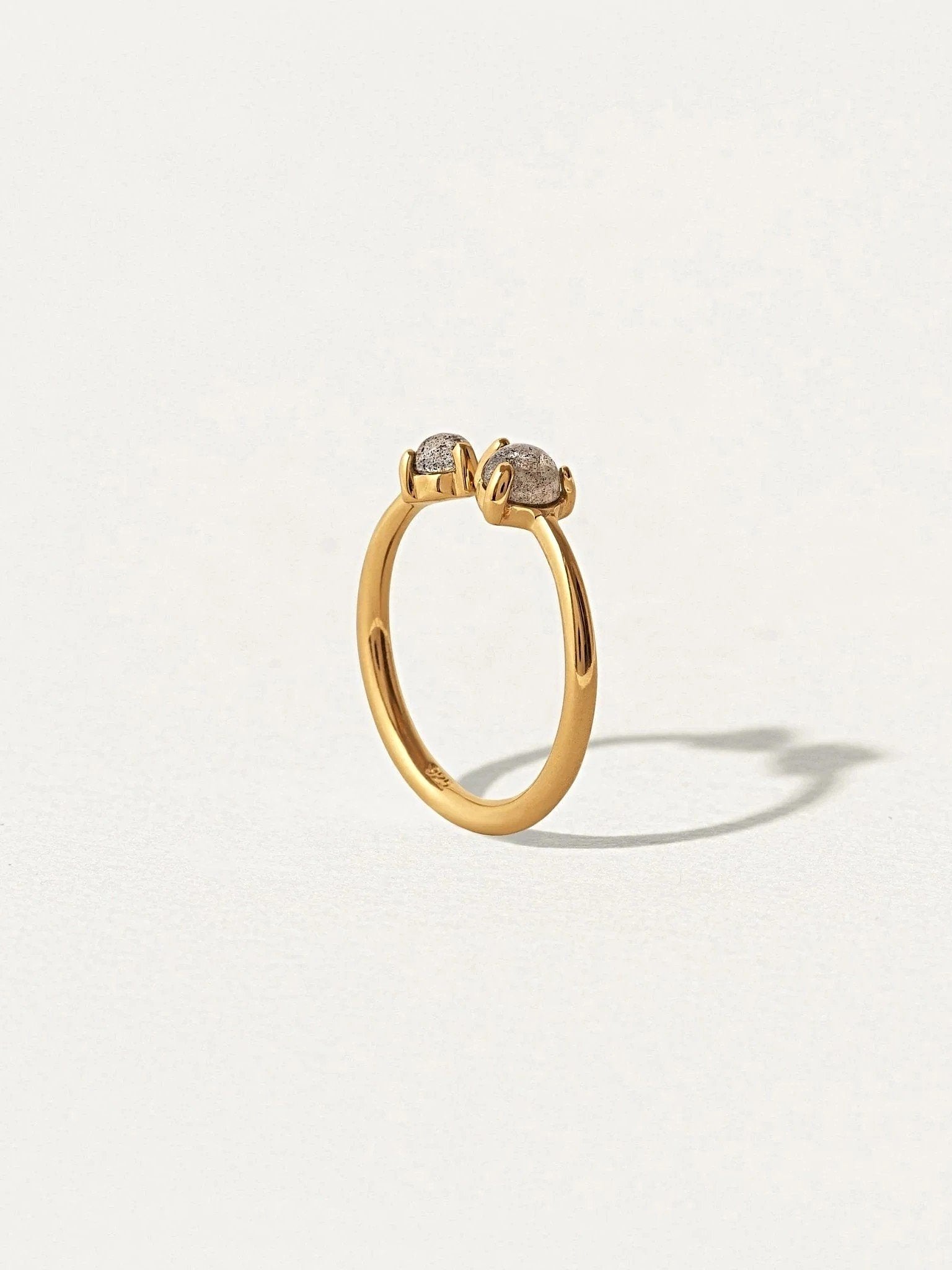 Pam Double Stone Ring - 24K Gold Vermeil5Adjustable RingBackUpItemsLunai Jewelry