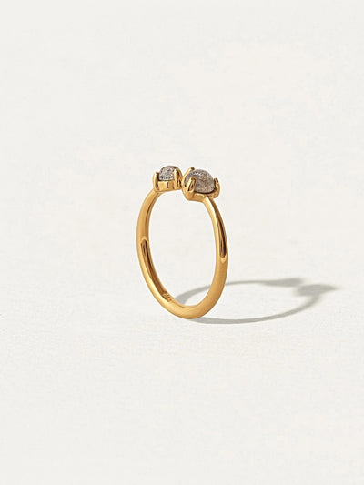 Pam Double Stone Ring - 24K Gold Vermeil5Adjustable RingBackUpItemsLunai Jewelry