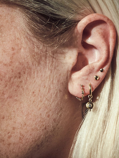 Pipa Small Dangle Hoop Earrings Set - 24K Gold PlatedWhite ZirconBackUpItemsDANGLELunai Jewelry