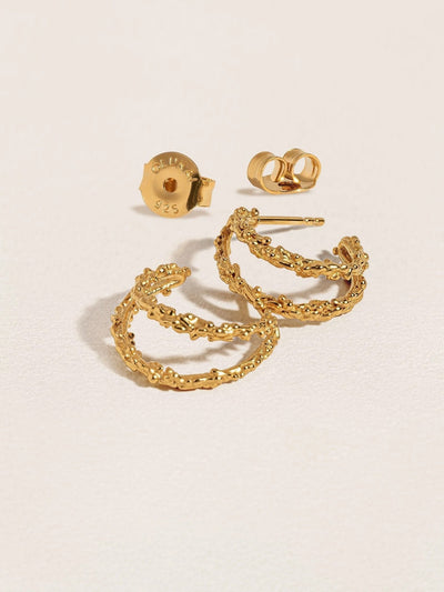 Priana Double Hoop Stud Earrings - 24K Gold PlatedChunky hoop EarringsCircle EarringsLunai Jewelry