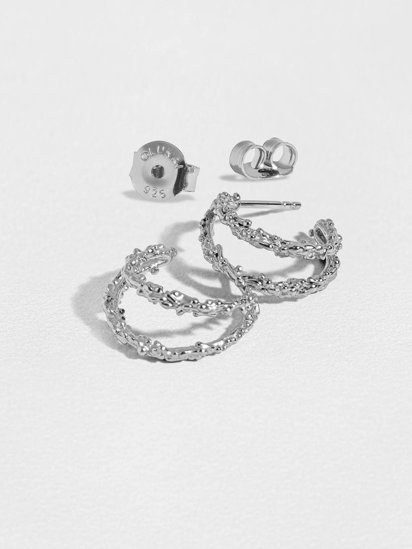 Priana Double Hoop Stud Earrings - 925 Steling SilverChunky hoop EarringsCircle EarringsLunai Jewelry