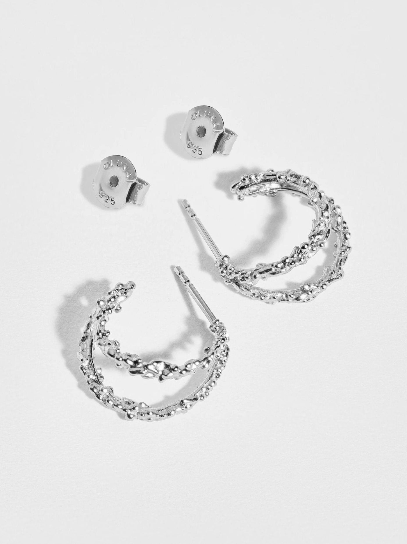 Priana Double Hoop Stud Earrings - 925 Steling SilverChunky hoop EarringsCircle EarringsLunai Jewelry