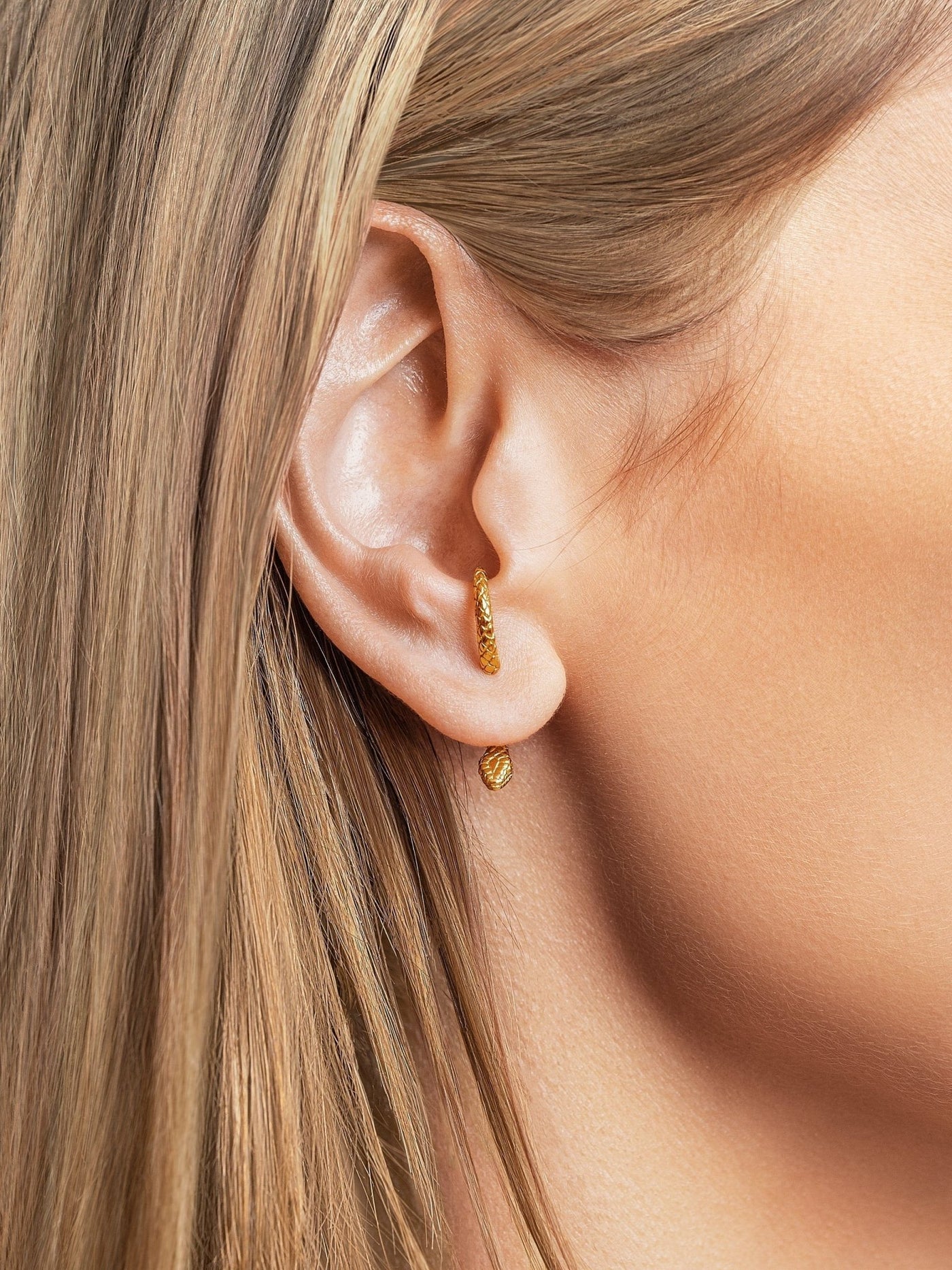 Salma Gold Snake Ear Jackets - Pair24k Gold PlatedAnimal EarringsEar JacketsLunai Jewelry