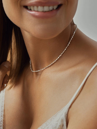 Silver Choker Necklace - 925 Sterling SilverBackUpItemsChain NecklaceLunai Jewelry