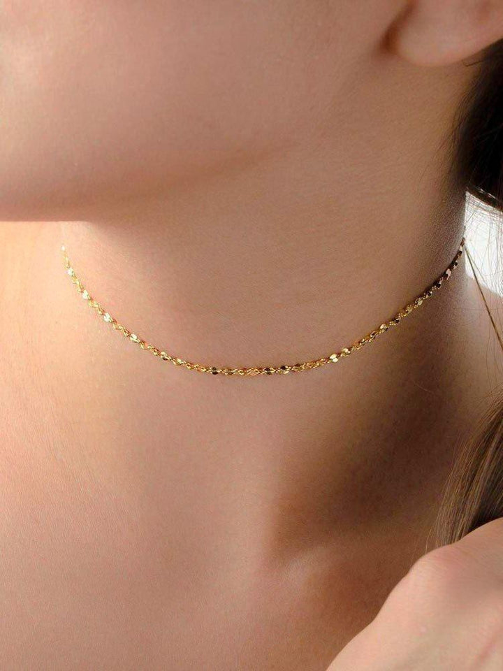 Silvyan Choker Necklace - 24K Gold PlatedBackUpItemsChain NecklaceLunai Jewelry