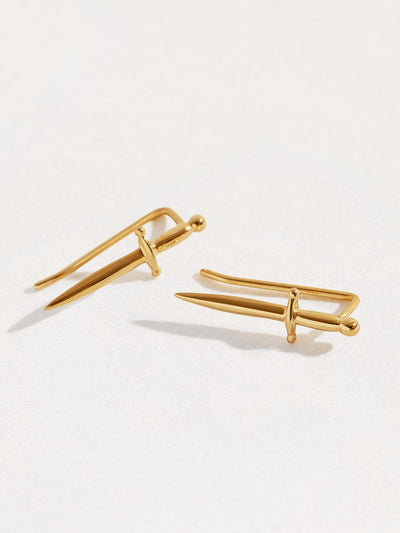 Skye Sword Ear Climber Earrings - 24K Gold PlatedankorBackUpItemsLunai Jewelry