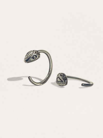Snake Huggie Earrings - 925 Silver OxidizedPair925 silver jewelryAnimal earringsLunai Jewelry
