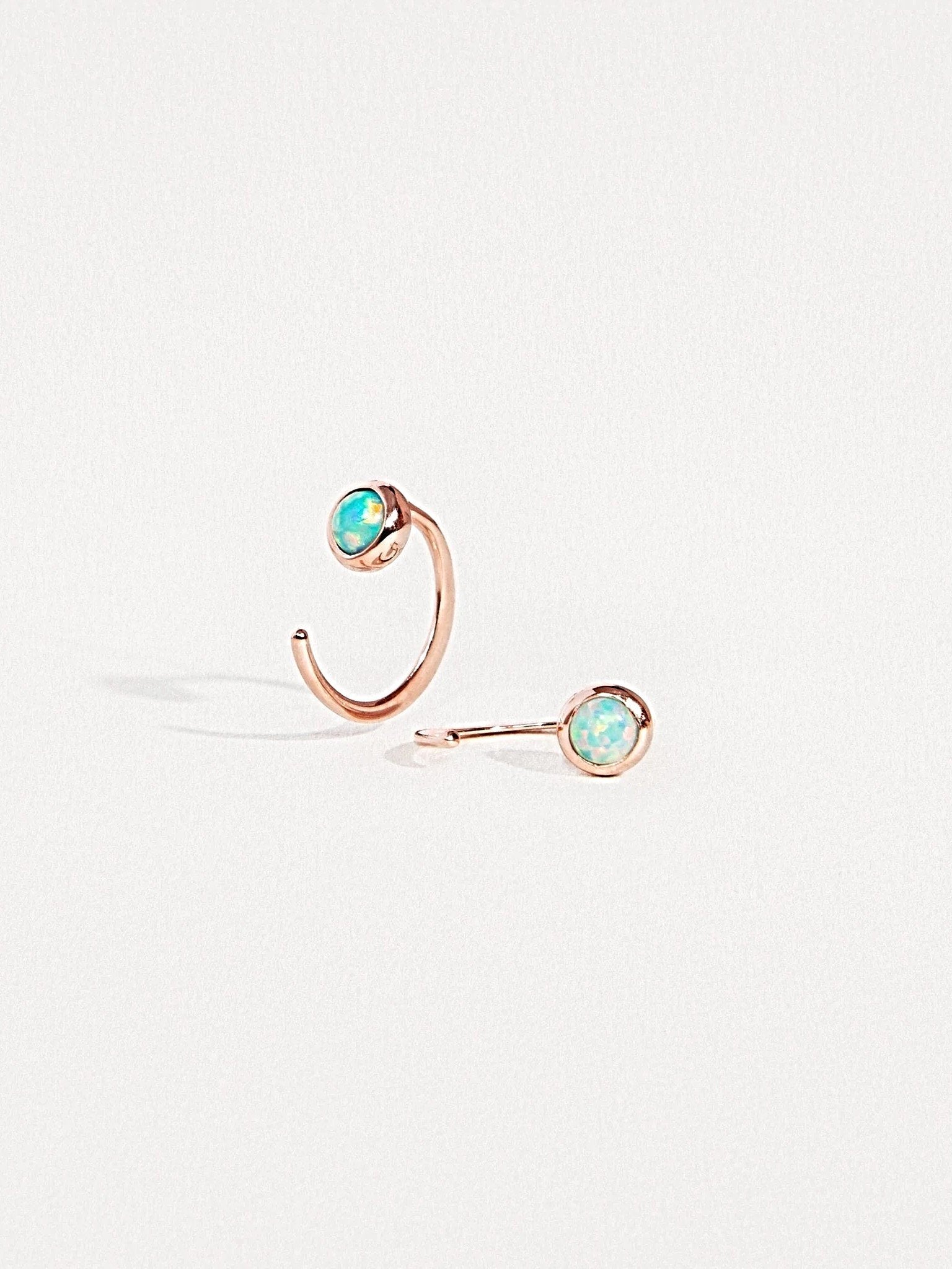 Sophie Huggie Hoops - 18K Rose Gold PlatedBackUpItemsBirthstone EarringsLunai Jewelry