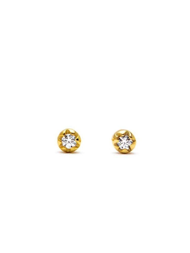 Sur Stud Earrings - 925 Sterling SilverWhite ZirconBackUpItemsBest Friend GiftLunai Jewelry