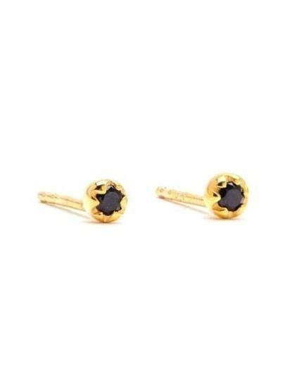 Sur Stud Earrings - 925 Sterling SilverBlack SapphireBackUpItemsBest Friend GiftLunai Jewelry
