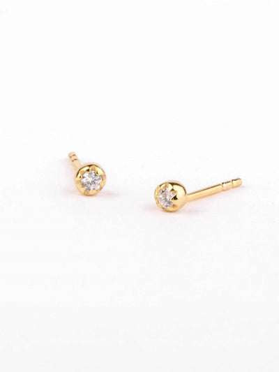 Sur Stud Earrings - 925 Sterling SilverWhite ZirconBackUpItemsBest Friend GiftLunai Jewelry