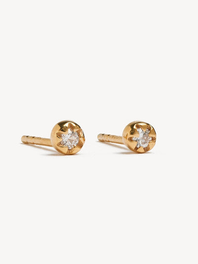 Sur Stud Earrings - 925 Sterling SilverWhite ZirconBackUpItemsBest Friend GiftLunai Jewelry