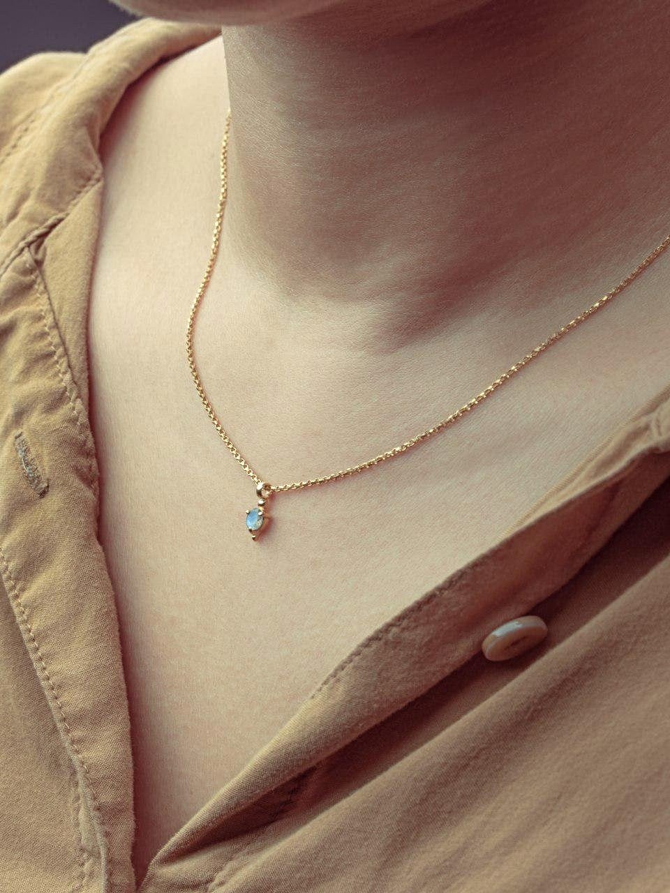 Suraim Opal Necklace - 17.7925 Sterling SilverBackUpItemsBirthstone NecklaceLunai Jewelry