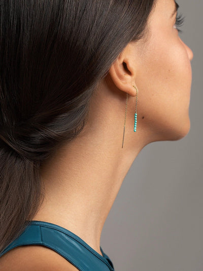 Sylene Chain Earring Natural Stone - 3. Turquoise (Lab)105MMamazoniteapatite earringsLunai Jewelry
