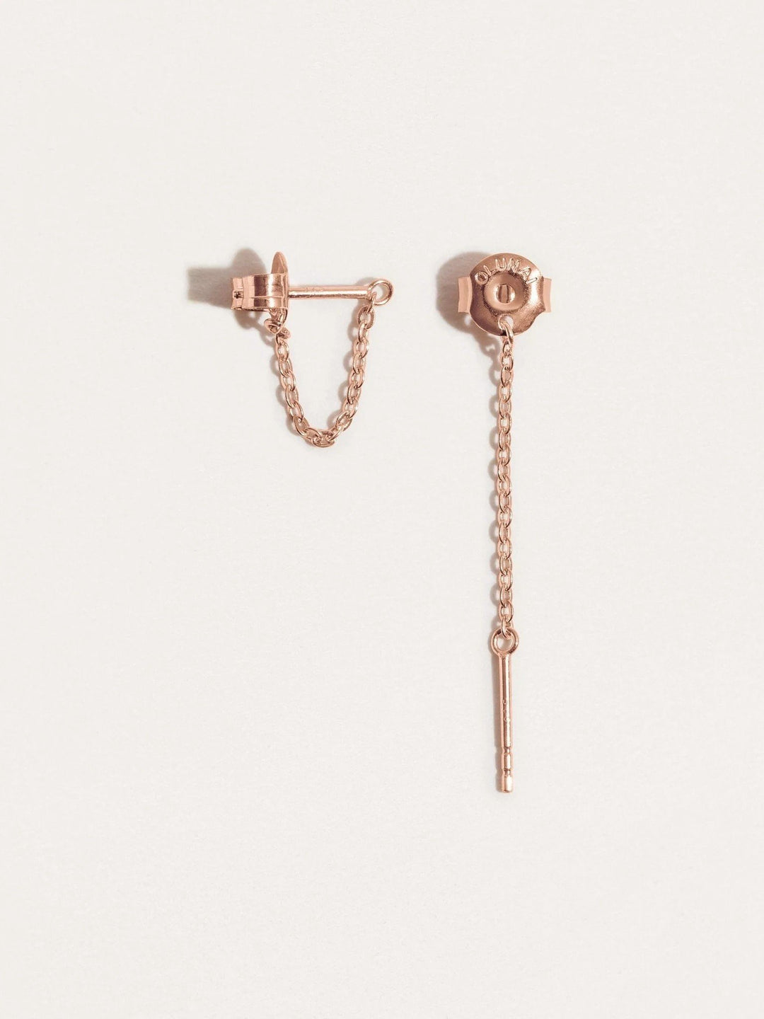 Taylor Chain Earrings - 18K Rose Gold PlatedBackUpItemsButterfly EarringsLunai Jewelry