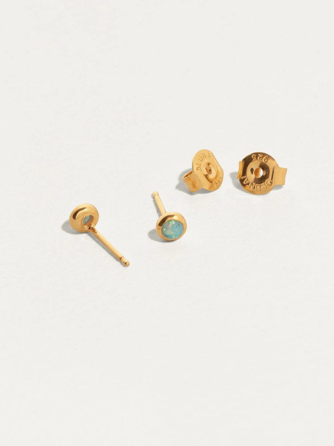 Therese Opal Stud Earrings - 24K Gold PlatedBackUpItemsBirthstone GiftLunai Jewelry