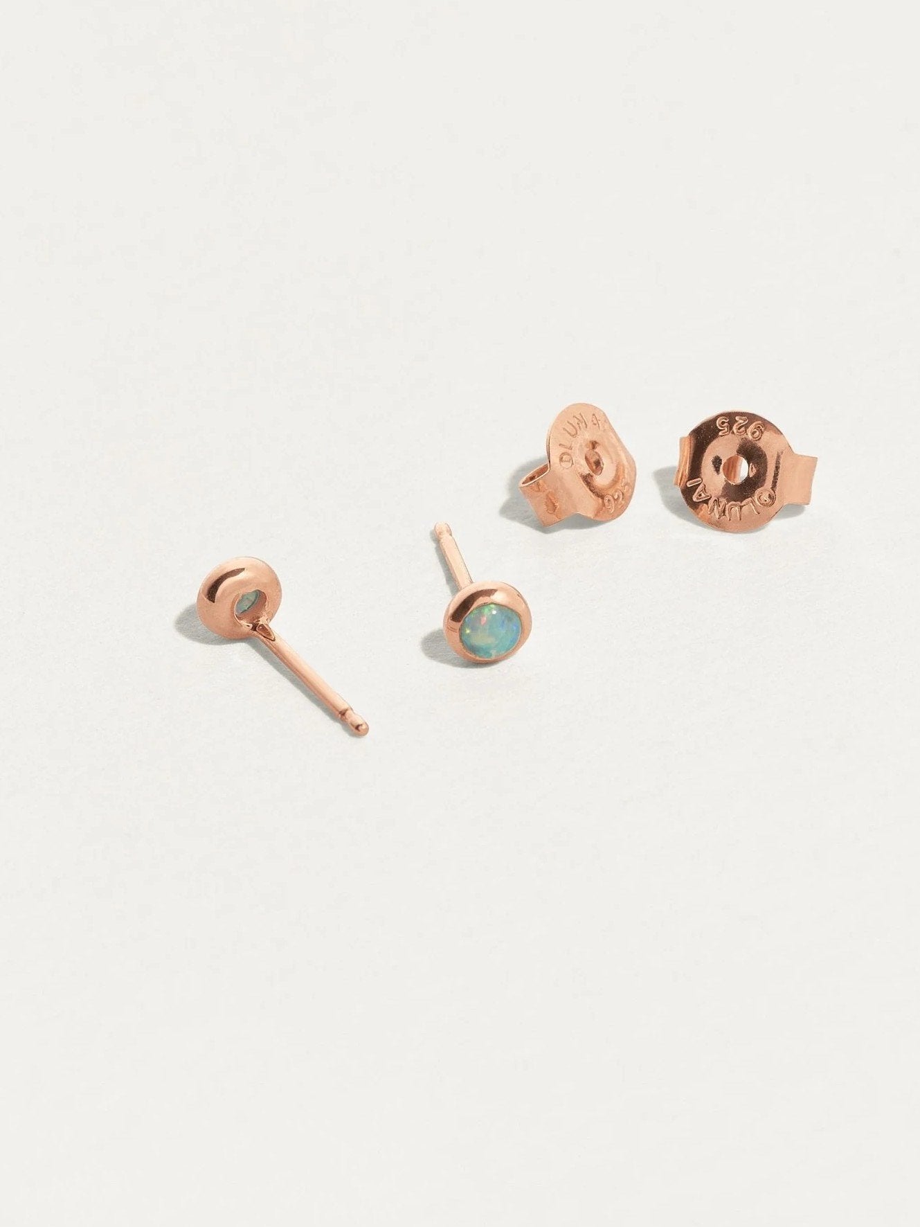 Therese Opal Stud Earrings - 18K Rose Gold PlatedBackUpItemsBirthstone GiftLunai Jewelry