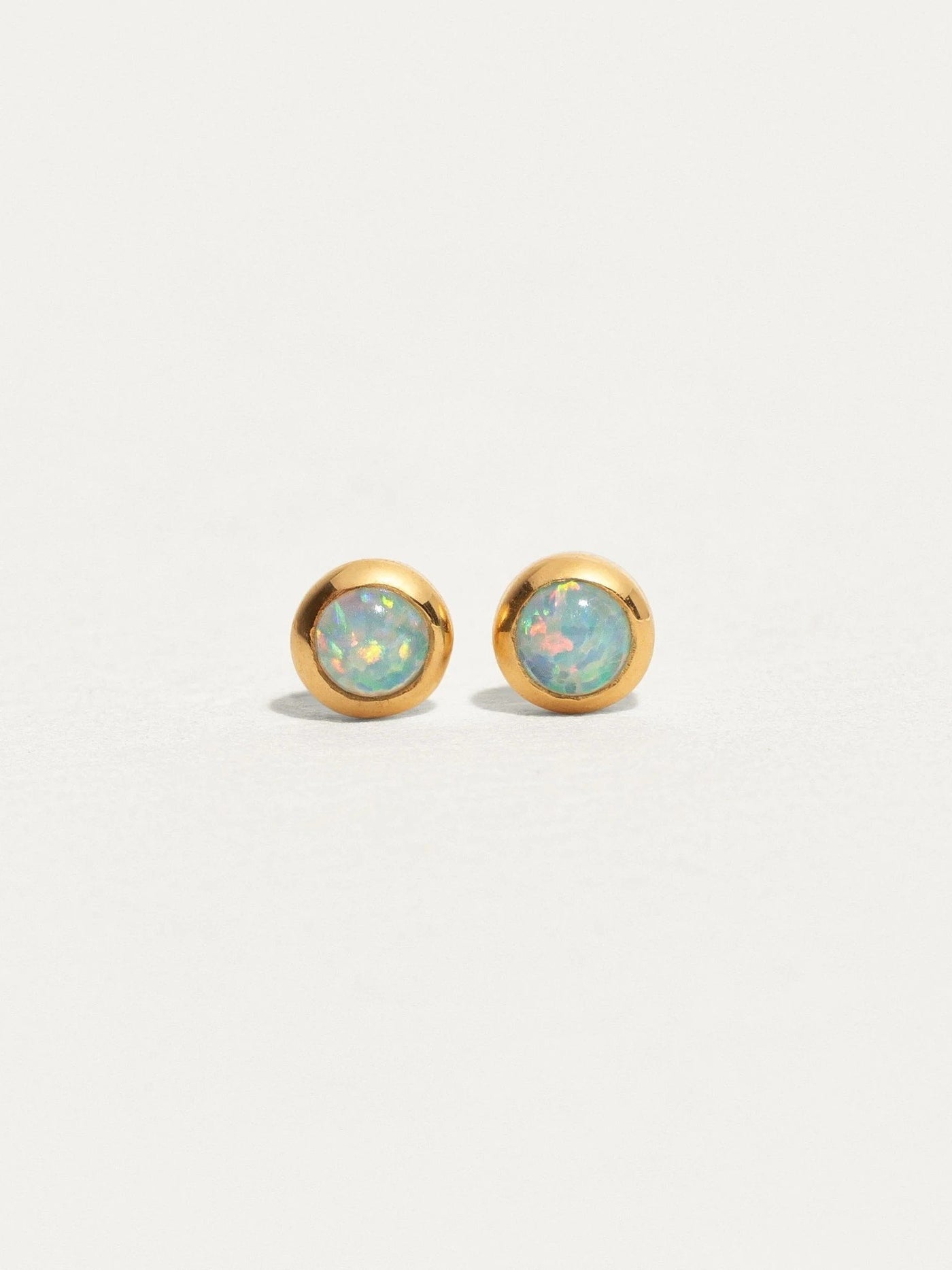 Therese Opal Stud Earrings - 24K Gold PlatedBackUpItemsBirthstone GiftLunai Jewelry